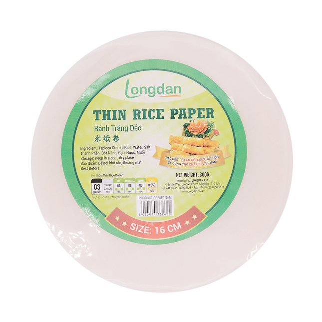 Longdan Thin Rice Paper 16cm 300g - Longdan Online Supermarket