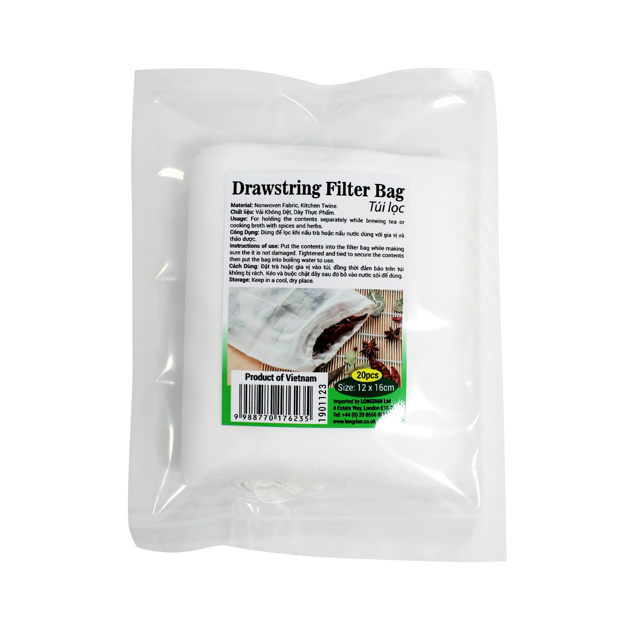 Longdan Drawstring Filter Bag 12cm x 16cm (20pcs) - Longdan Online Supermarket