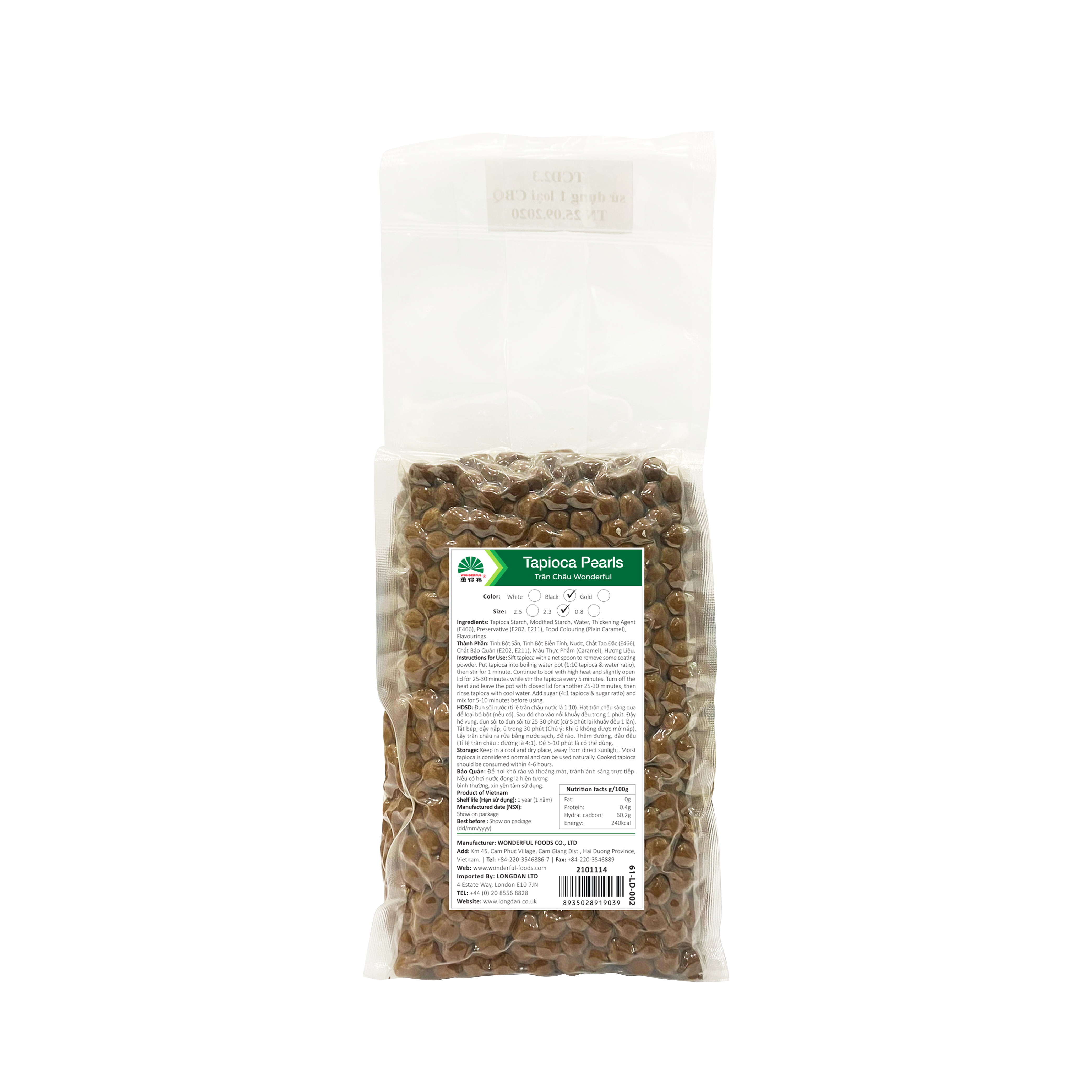Wonderful Foods Black Tapioca 1kg - Longdan Official Online Store