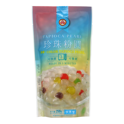 WU FU YUAN Instant Color Tapioca Pearls (3-min) 250g (Case 36)