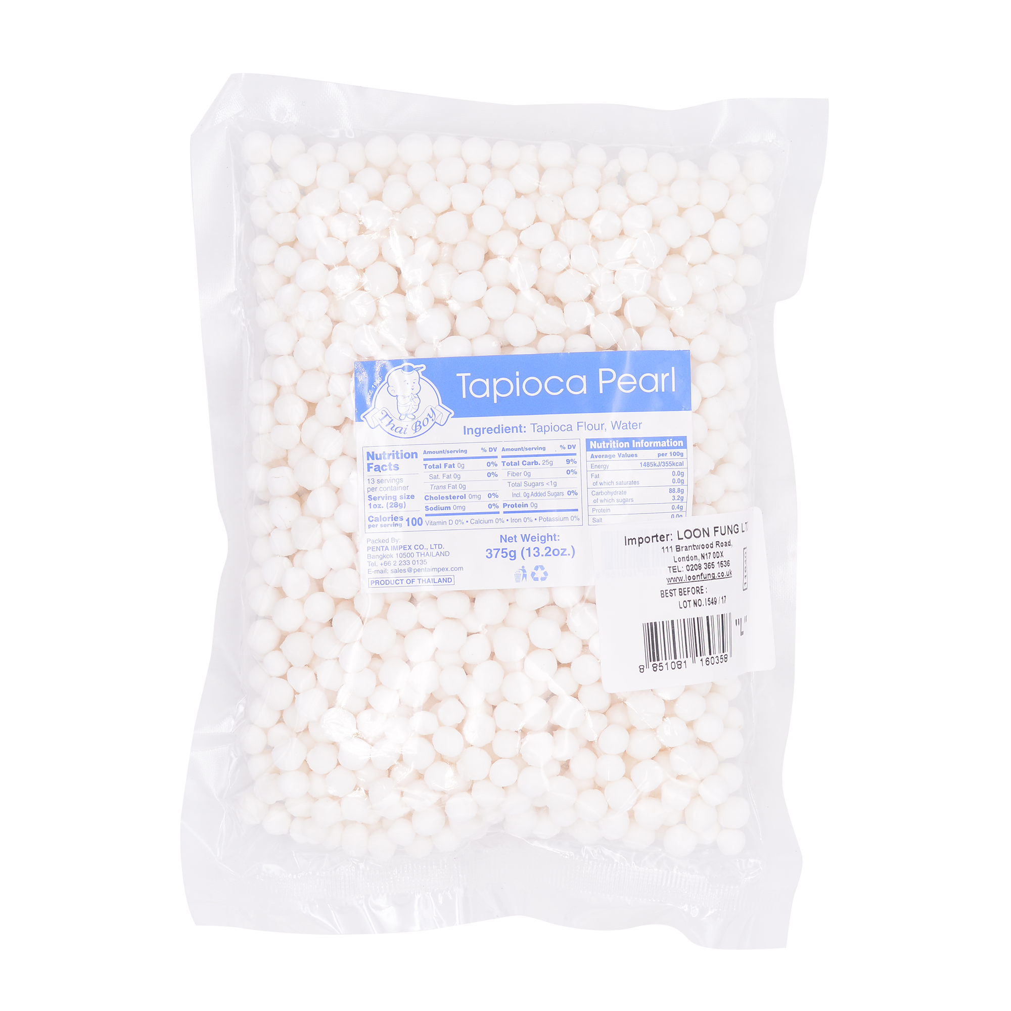 Thai Boy Tapioca Pearl Large 375g - Longdan Online Supermarket