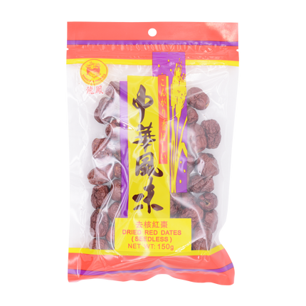 Dragon & Phoenix Dried Red Dates (Seedless) 150g - Longdan Online Supermarket