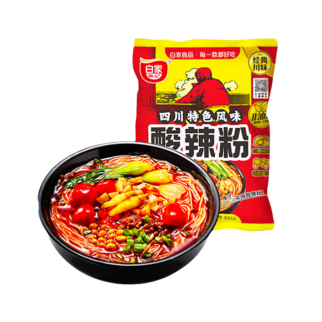 BAI JIA Potato Vermicelli (Bag) - Sour Hot 105g - Longdan Official