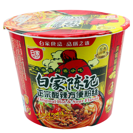 BAI JIA Potato Vermicelli (Bowl) - Sour Hot 105g - Longdan Official
