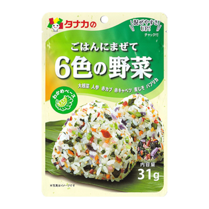TANAKA Furikake 6 Colors Of Vegetables 31g (Case 160)