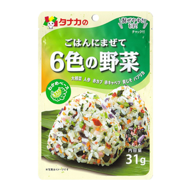 TANAKA Furikake 6 Colors Of Vegetables 31g (Case 160)