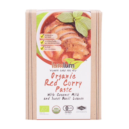 LumLum Organic Red Curry Paste with Coconut Cream 100g - Longdan Online Supermarket