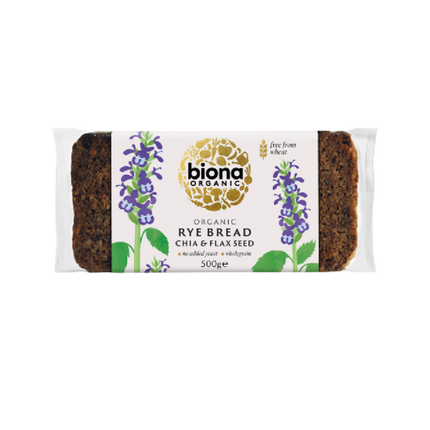 BIONA ORG Rye Bread Chia & Flax Seed 500g (Case 7)