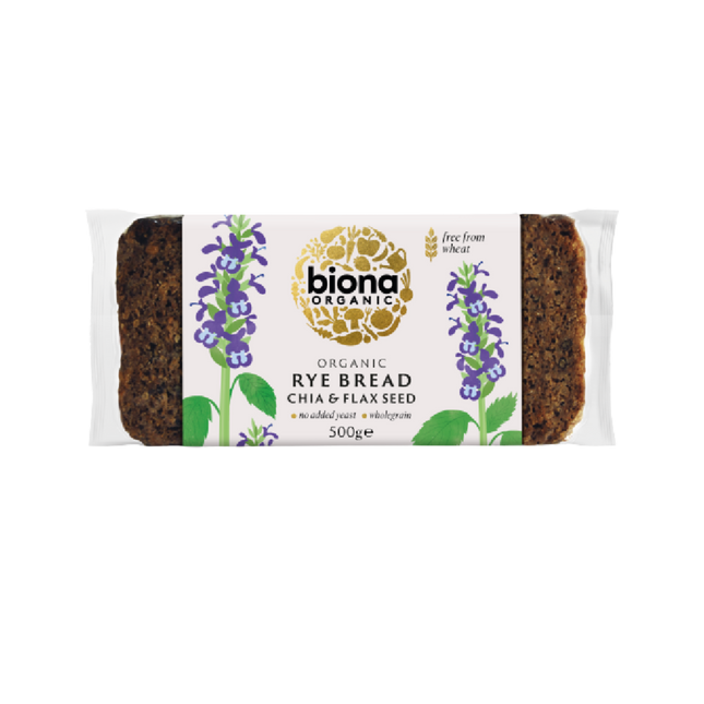 BIONA ORG Rye Bread Chia & Flax Seed 500g (Case 7)