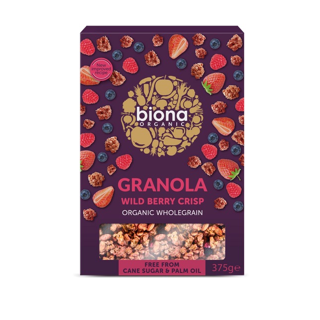 BIONA Organic Wild Berry Crispy Granola 375g - Longdan Online Supermarket