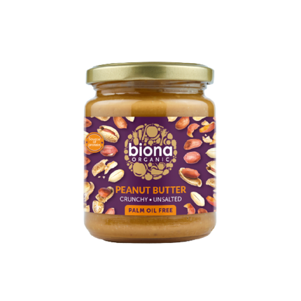 BIONA ORG Peanut Butter Crunchy - Unsalted 250g - Longdan Official