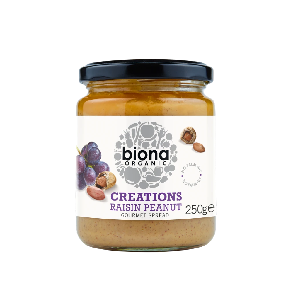 BIONA Organic Creations - Raisin Peanut Gourmet Nut Spread 250g - Longdan Online Supermarket
