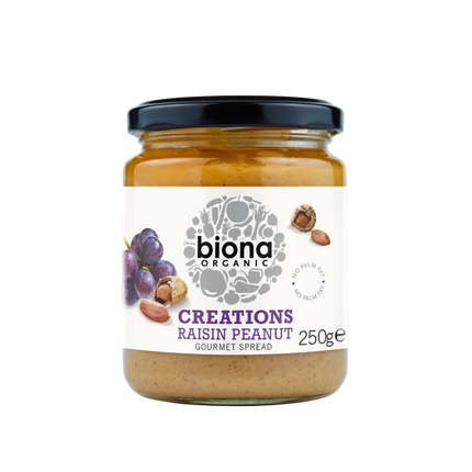 BIONA Organic Creations - Raisin Peanut Gourmet Nut Spread 250g - Longdan Online Supermarket