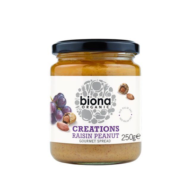 BIONA Organic Creations - Raisin Peanut Gourmet Nut Spread 250g - Longdan Online Supermarket