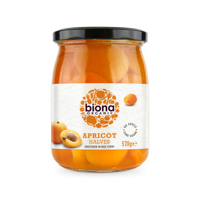 BIONA Organic Apricot Halves In Rice Syrup 570g - Longdan Online Supermarket