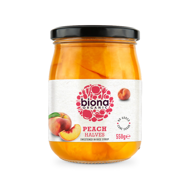 BIONA Organic Peach Halves In Rice Syrup 550g - Longdan Online Supermarket