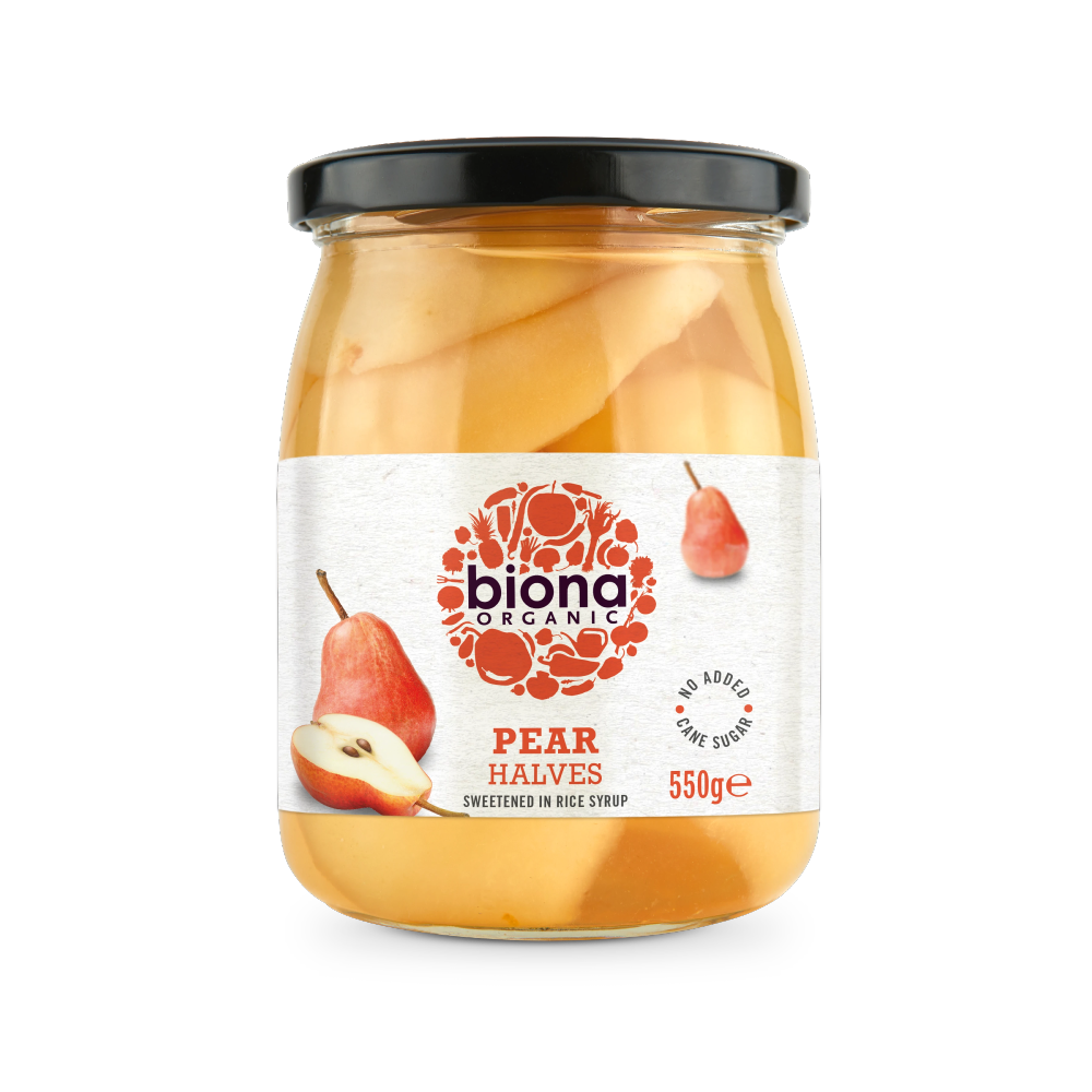 BIONA Organic Pear Halves In Rice Syrup 550g - Longdan Online Supermarket