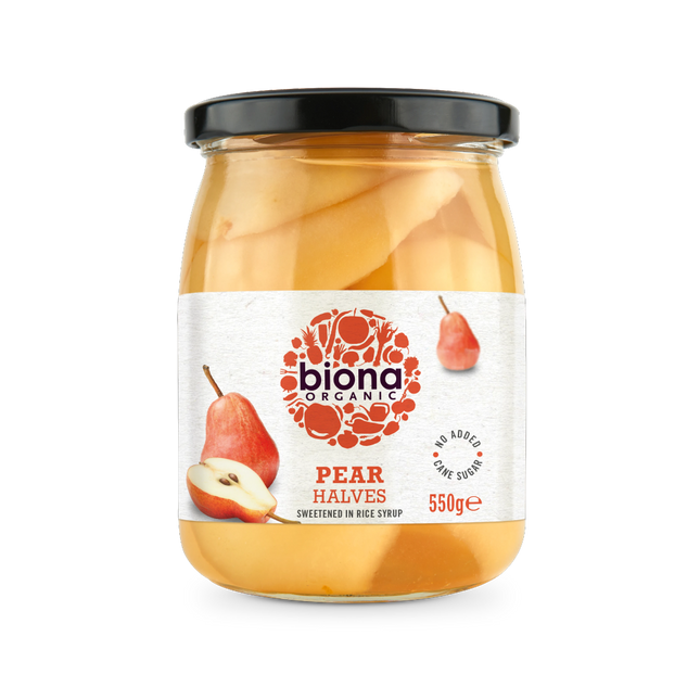 BIONA Organic Pear Halves In Rice Syrup 550g - Longdan Online Supermarket