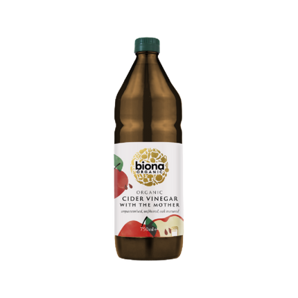 BIONA ORG Cider Vinegar (unfiltered w/ mother) 750ml (Case 6)