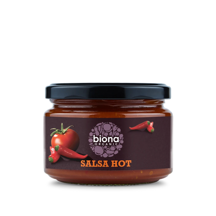 BIONA Organic Salsa Dip Sauce - Hot / Picante - Vegan 260g - Longdan Online Supermarket