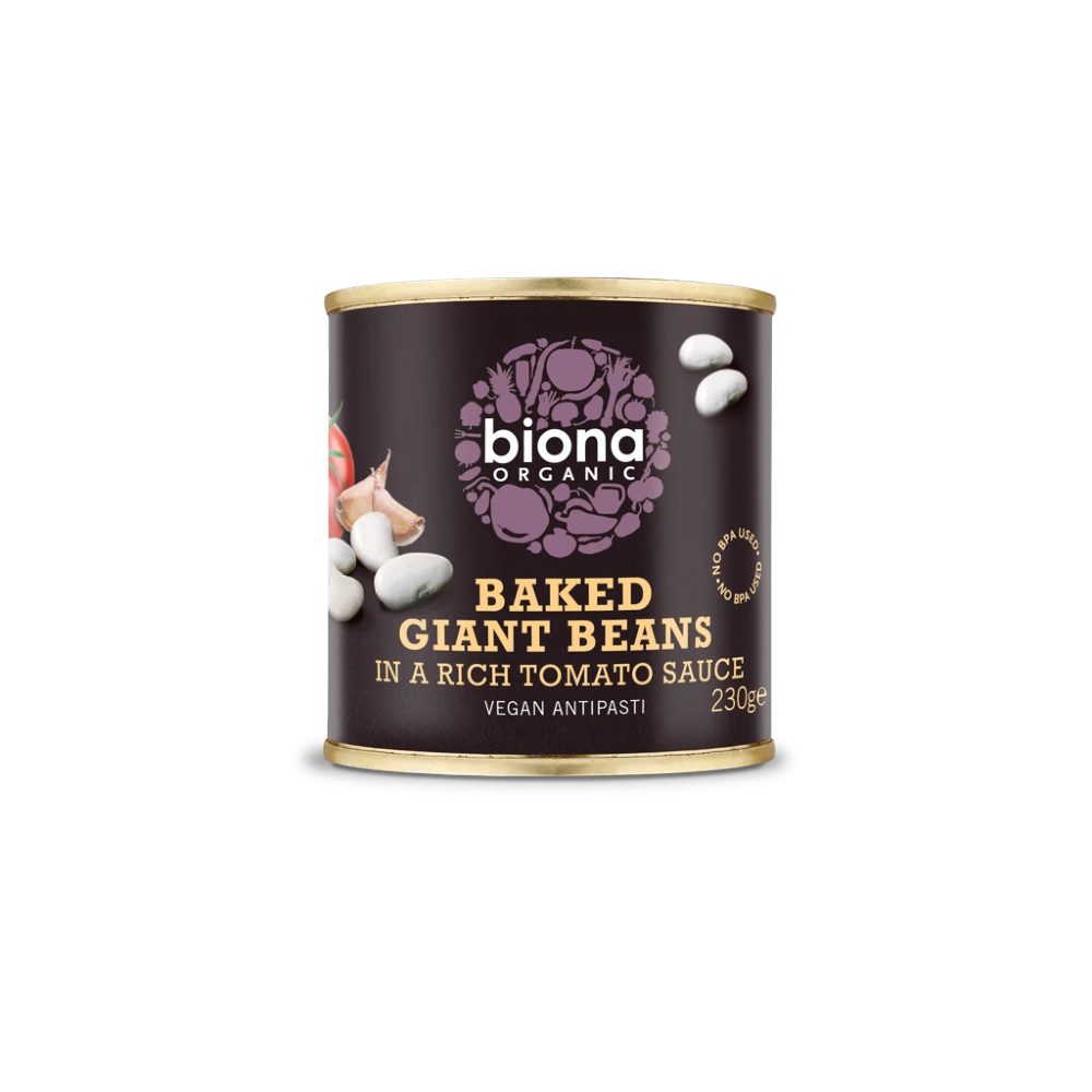 BIONA Organic Baked Giant Beans in Tomato Sauce - no BPA 230g - Longdan Online Supermarket