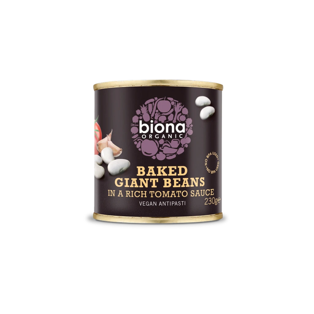 BIONA Organic Baked Giant Beans in Tomato Sauce - no BPA 230g - Longdan Online Supermarket