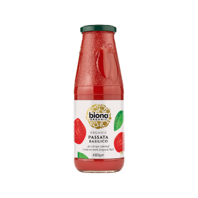 BIONA ORG Passata Basilico -w/ fresh Basil - no BPA 680g (Case 12)
