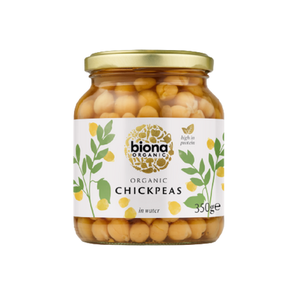 BIONA ORG Chick Peas - in Glass jars 350g (Case 6)