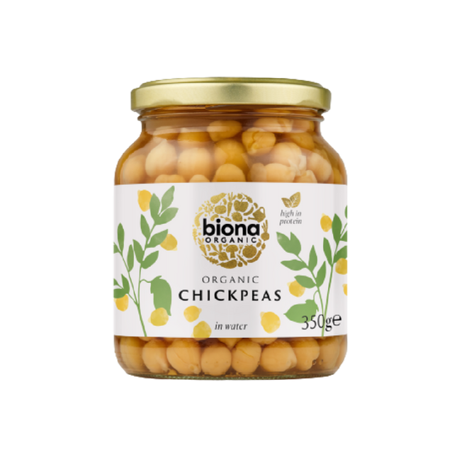 BIONA ORG Chick Peas - in Glass jars 350g (Case 6)
