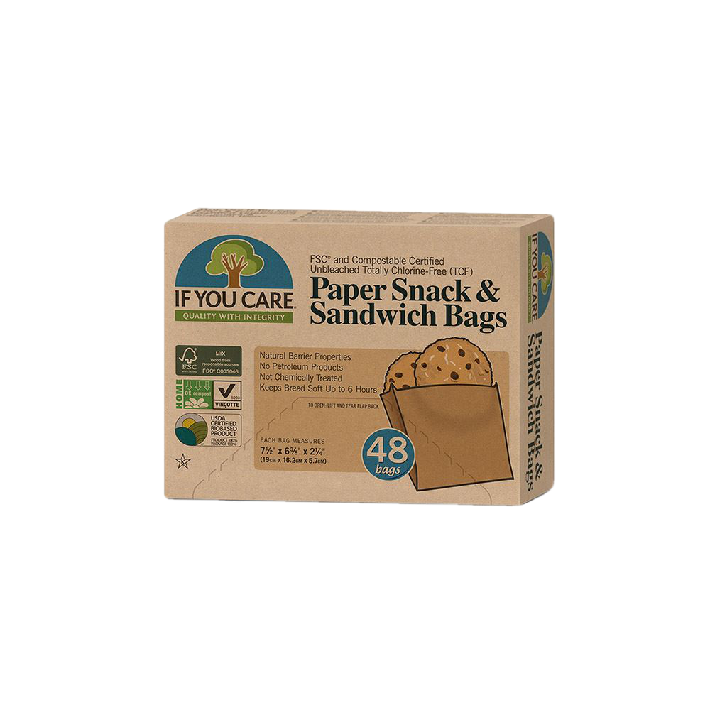 If You Care FSC Certified Paper Snack and Sandwich Bags 48pcs - Longdan Online Supermarket
