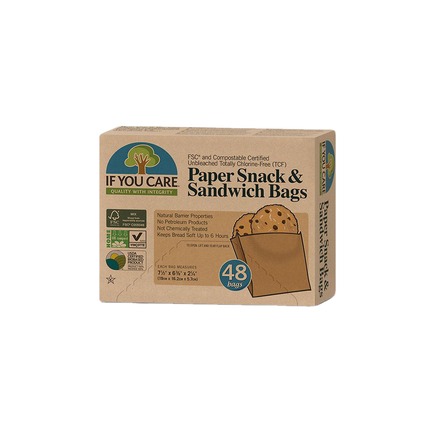 If You Care FSC Certified Paper Snack and Sandwich Bags 48pcs - Longdan Online Supermarket