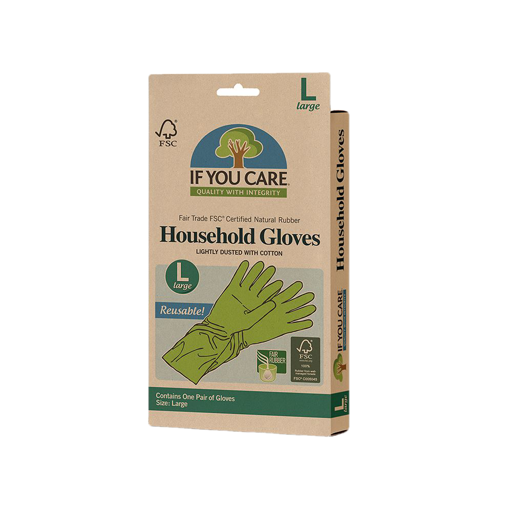 If You Care FSC Certified Fair Trade Rubber Latex Household Gloves Large - Longdan Online Supermarket