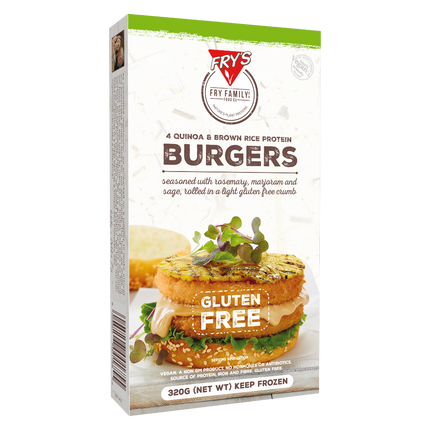 FRYS 4 Quinoa & Brown Rice Protein Burgers 320g (Frozen) - Longdan Online Supermarket