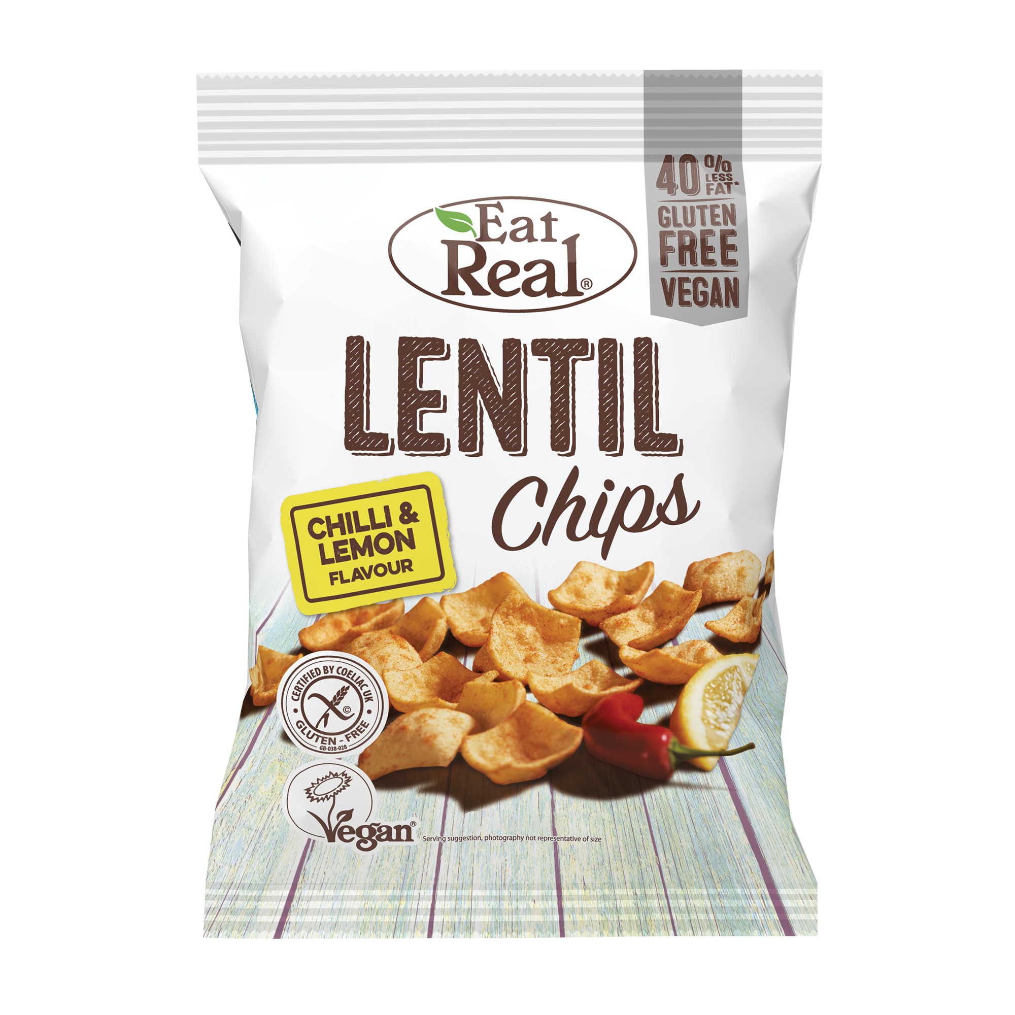 EAT REAL Lentil Chilli & Lemon Chips 40g - Longdan Online Supermarket