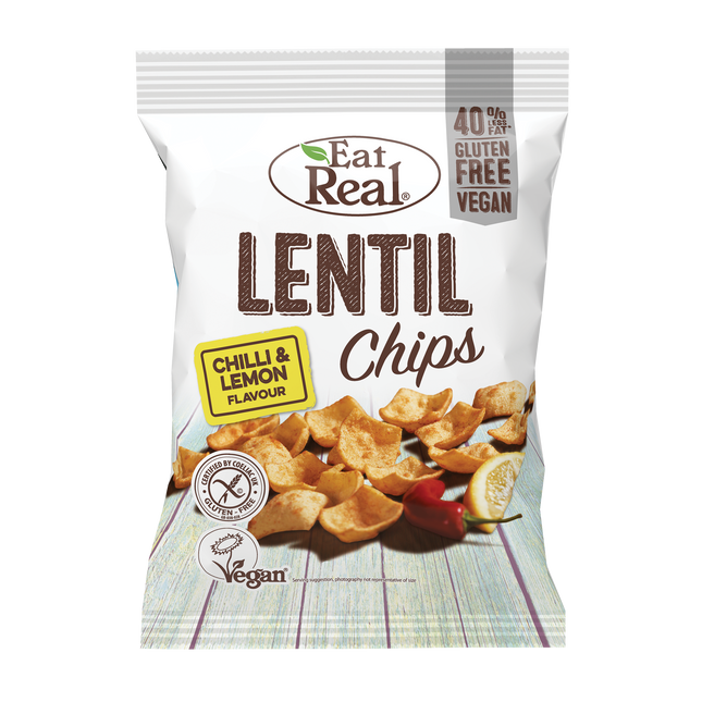 EAT REAL Lentil Chilli & Lemon Chips 40g - Longdan Online Supermarket