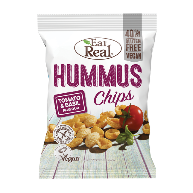 EAT REAL Hummus Tomato & Basil Chips 45g - Longdan Online Supermarket