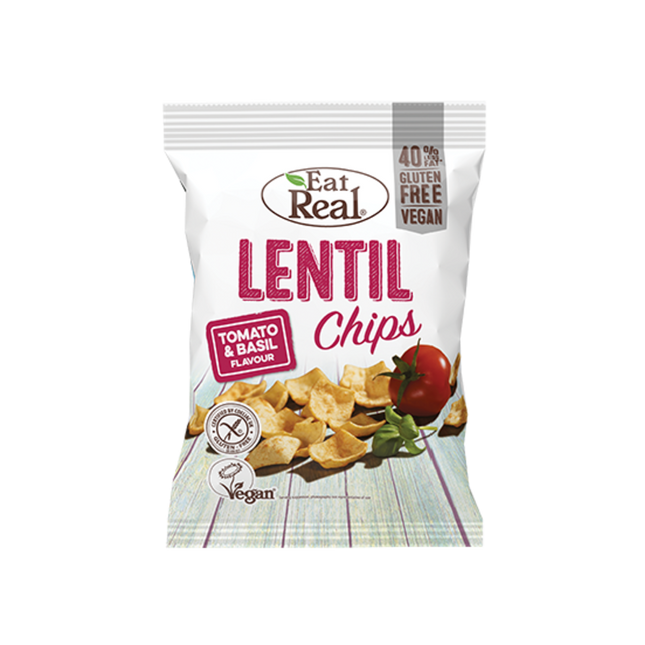 EAT REAL Lentil Tomato & Basil Chips 40g - Longdan Online Supermarket