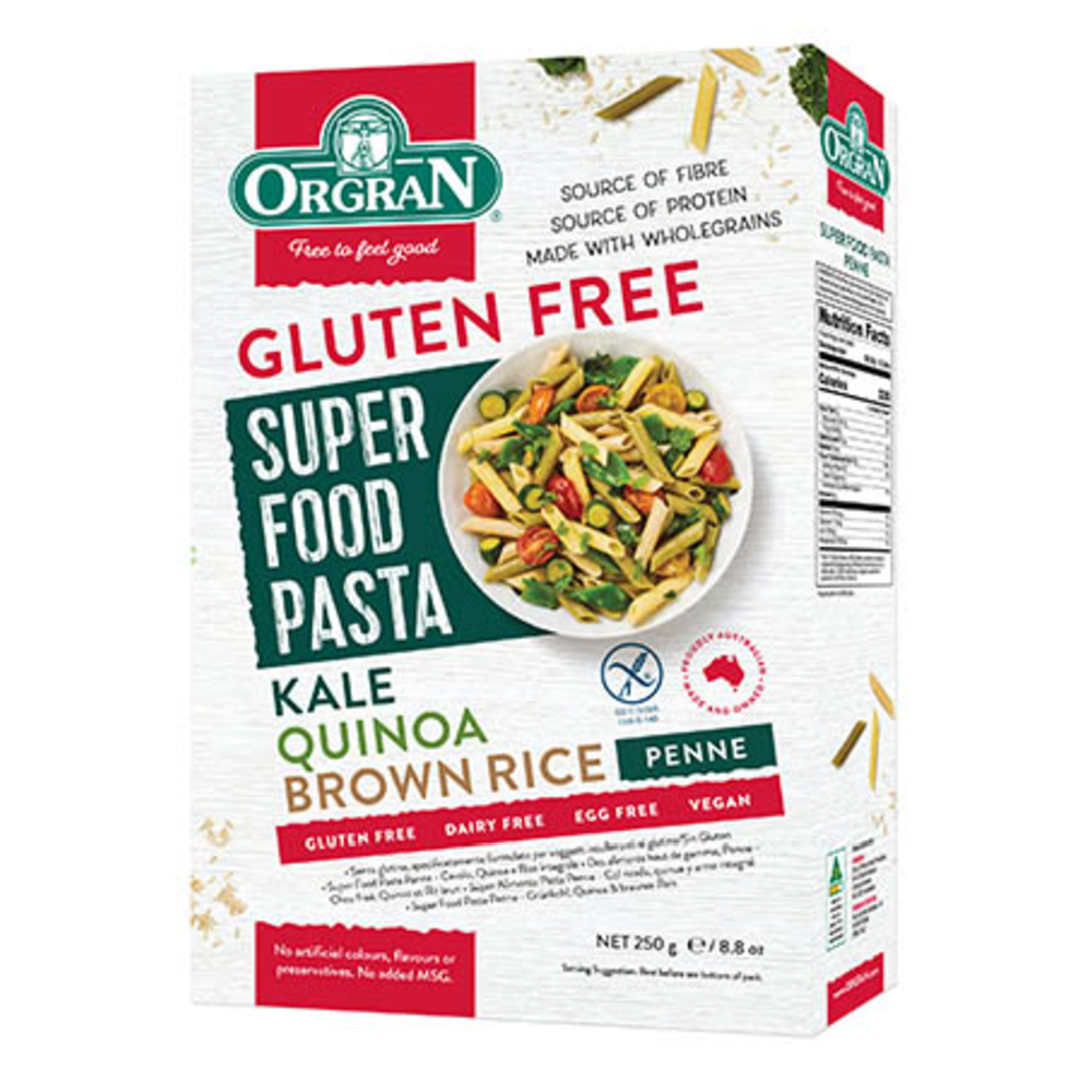 ORGRAN - GF Super Trio Penne-Kale Quinoa Brown Rice 250g - Longdan Online Supermarket