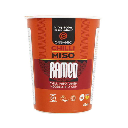 KING SOBA Organic Chilli Miso Ramen Cup 85g - Longdan Official