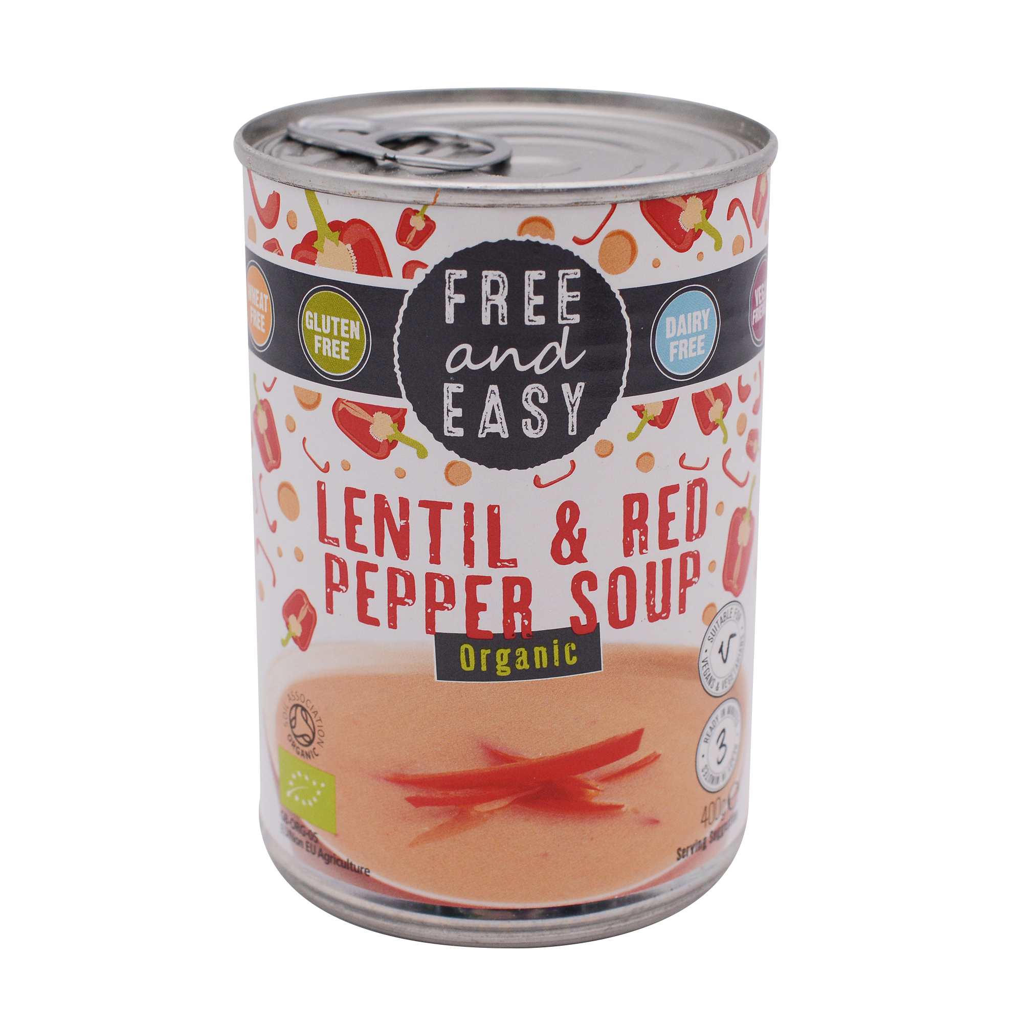 Free and Easy Organic Lentil & Red Pepper Soup 400g - Longdan Online Supermarket