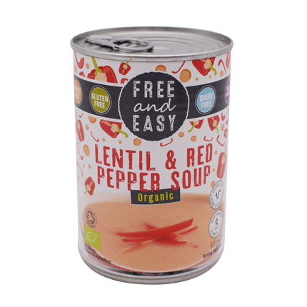 Free and Easy Organic Lentil & Red Pepper Soup 400g - Longdan Online Supermarket