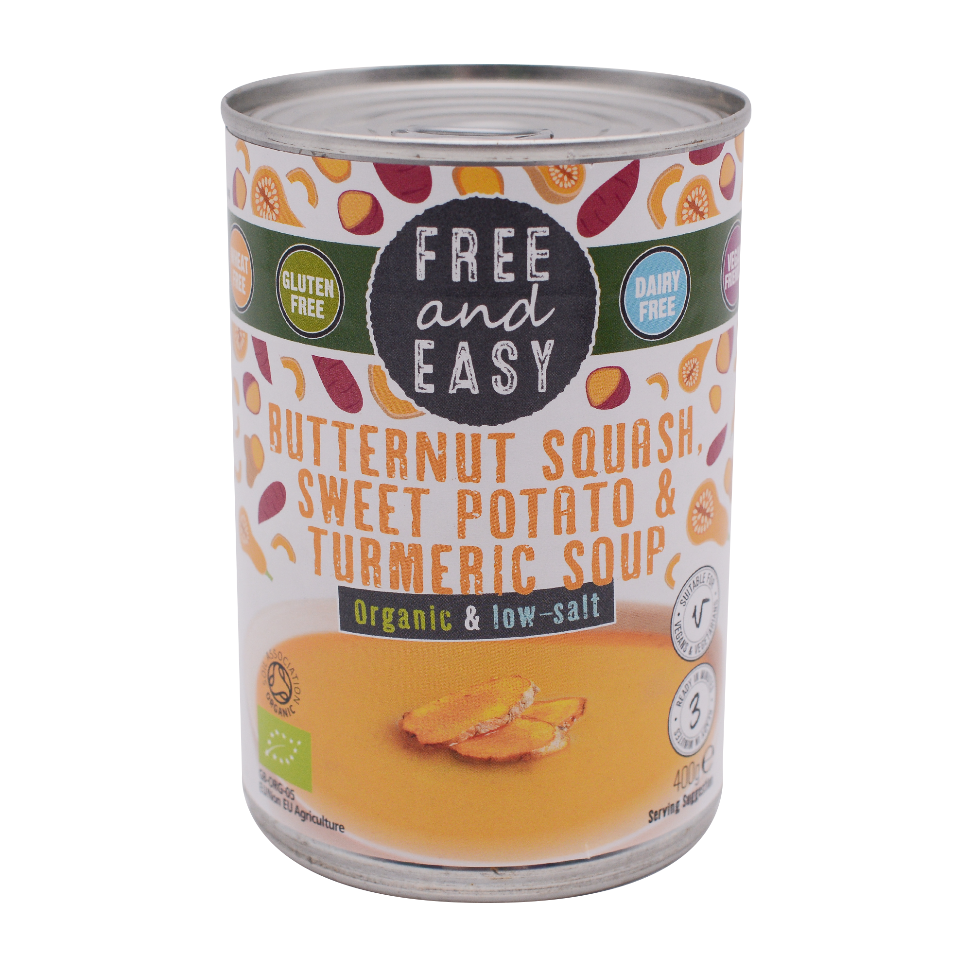 Free and Easy Organic Butternut Squash, Sweet Potato & Turmeric 400g - Longdan Online Supermarket