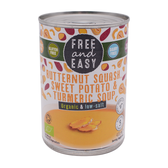 Free and Easy Organic Butternut Squash, Sweet Potato & Turmeric 400g - Longdan Online Supermarket