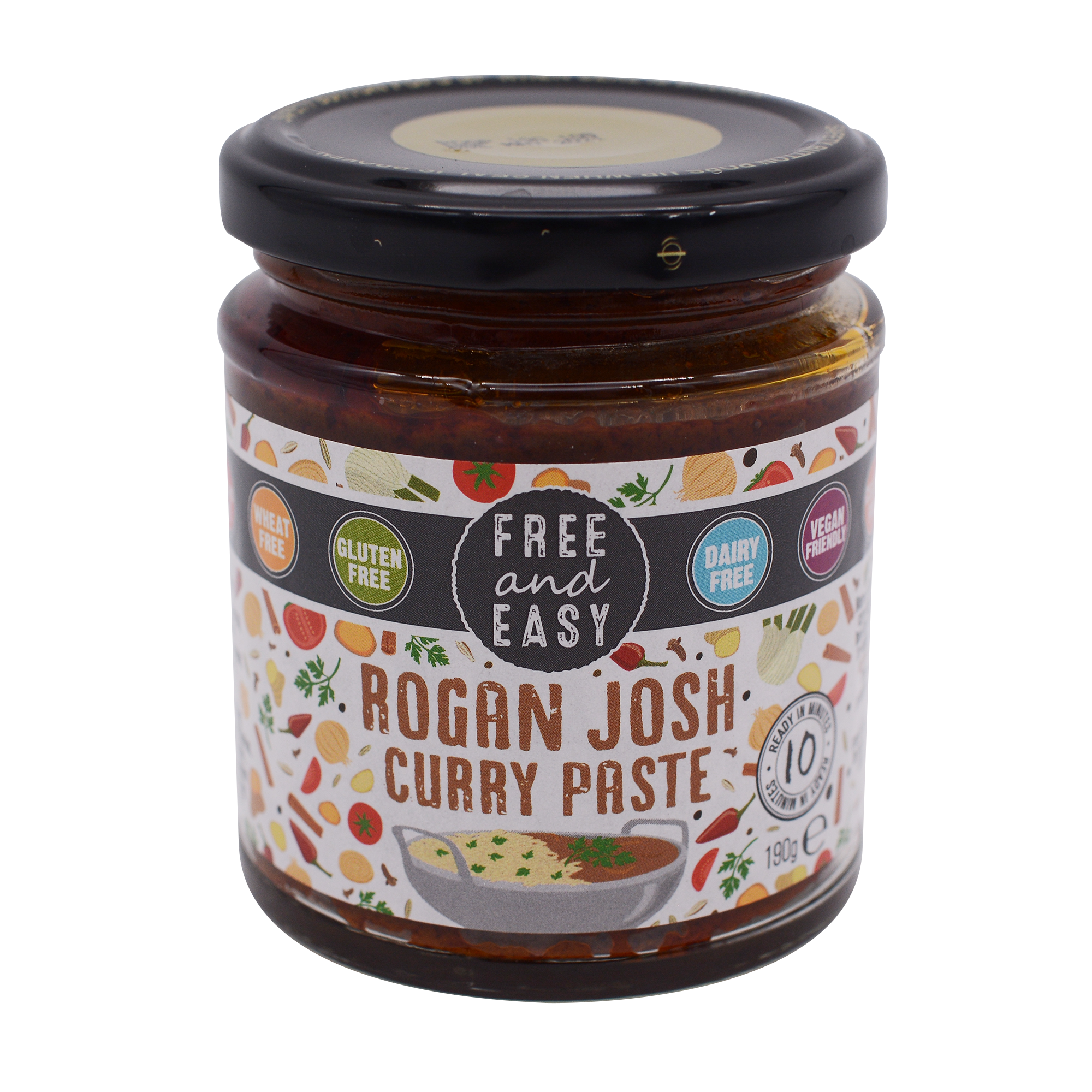 Free and Easy Organic Rogan Josh Curry Paste 190g - Longdan Online Supermarket