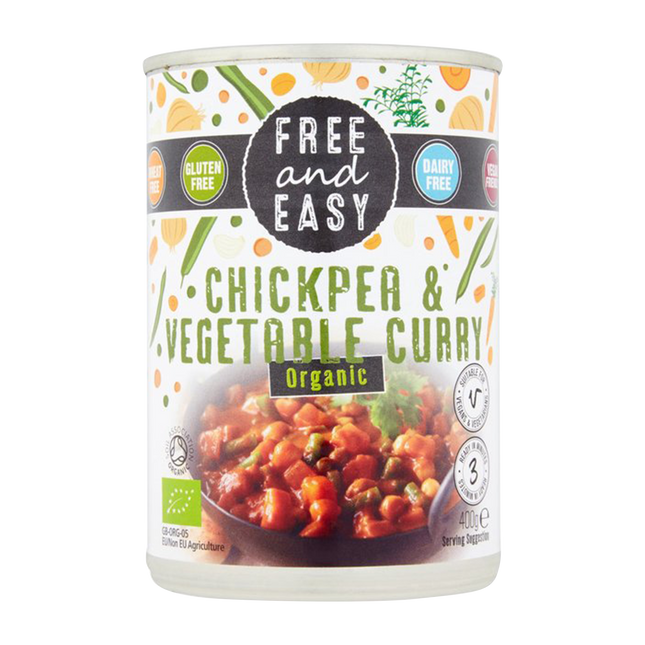 Free and Easy ORG Chickpea & Veg Curry 400g - Longdan Online Supermarket