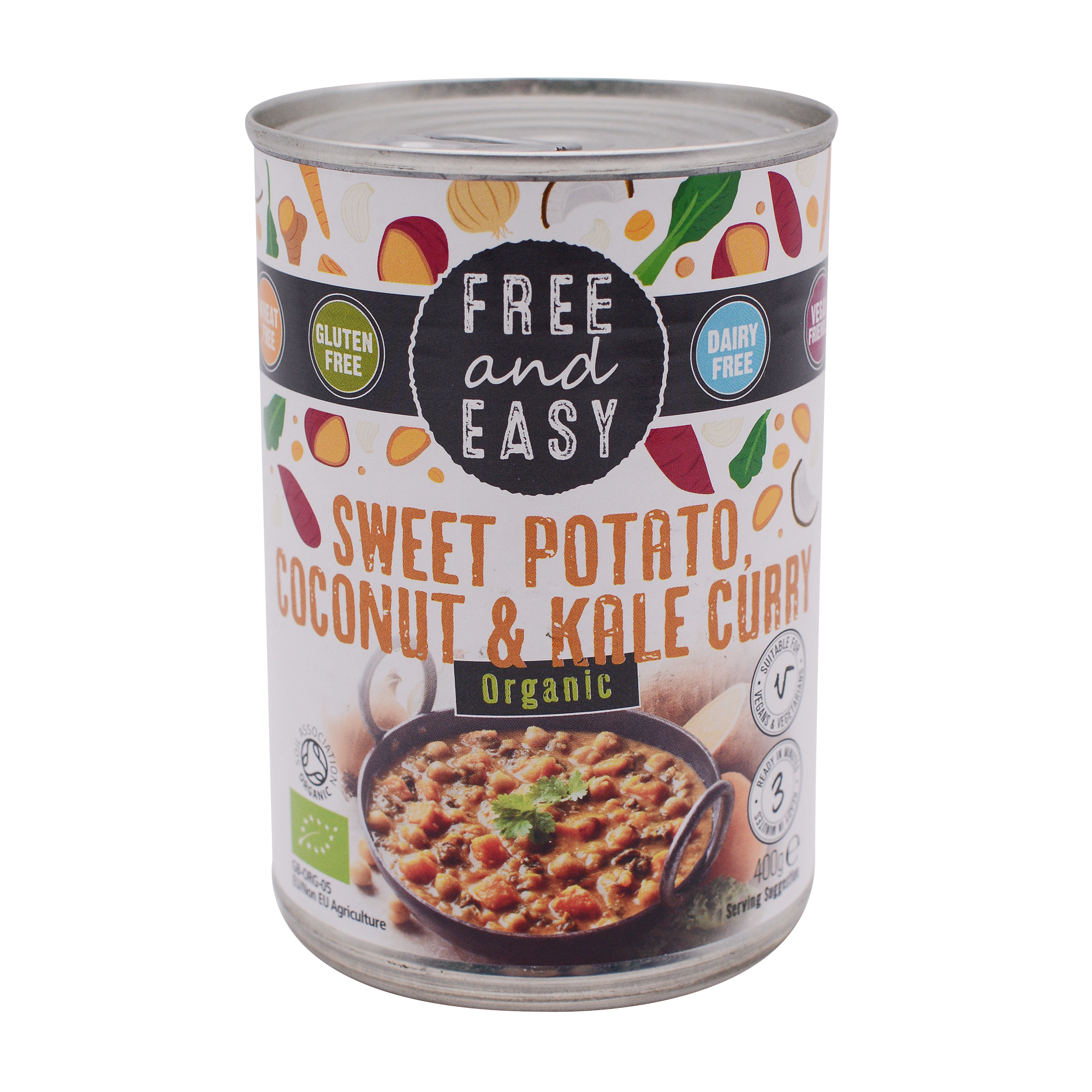 Free and Easy Organic Sweet Potato, Coconut & Kale Curry 400g - Longdan Online Supermarket