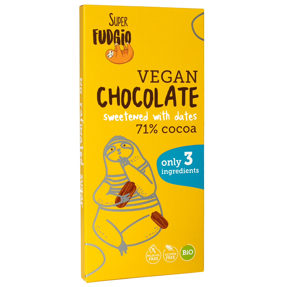 Super Fudgio Organic & Vegan Chocolate Sweetened With Dates 80g - Longdan Official Online Store