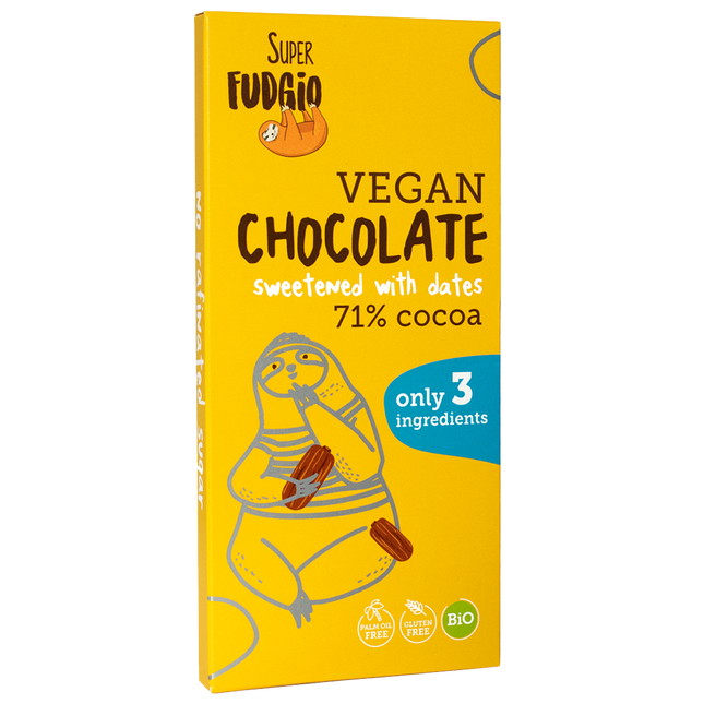 Super Fudgio Organic & Vegan Chocolate Sweetened With Dates 80g - Longdan Official Online Store