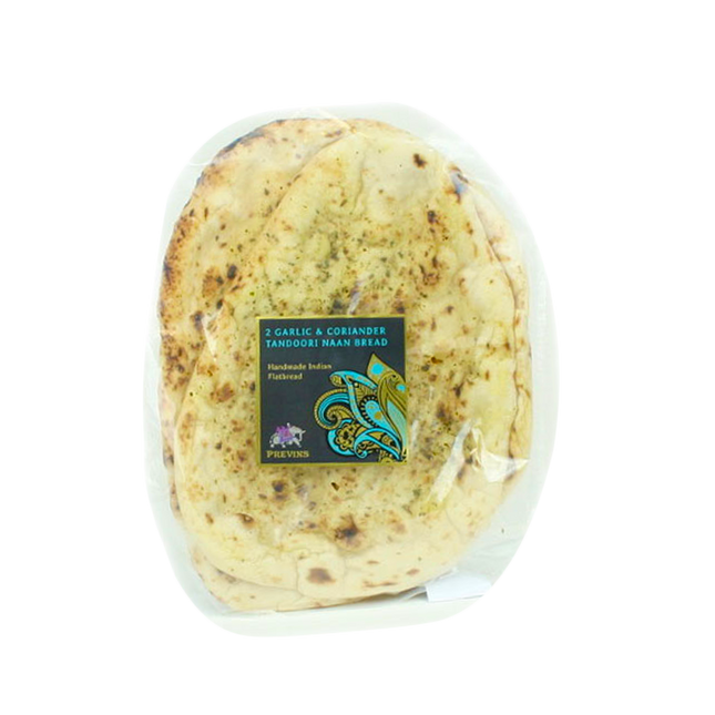 PREVINS Garlic & Coriander Naan Bread 225g (BBD 20/12/2022) (Case 10)