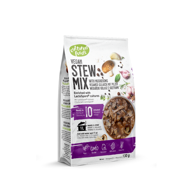 Cultured Food Vegan stew mix with mushrooms and meat-free nuggets 130g - Longdan Online Supermarket